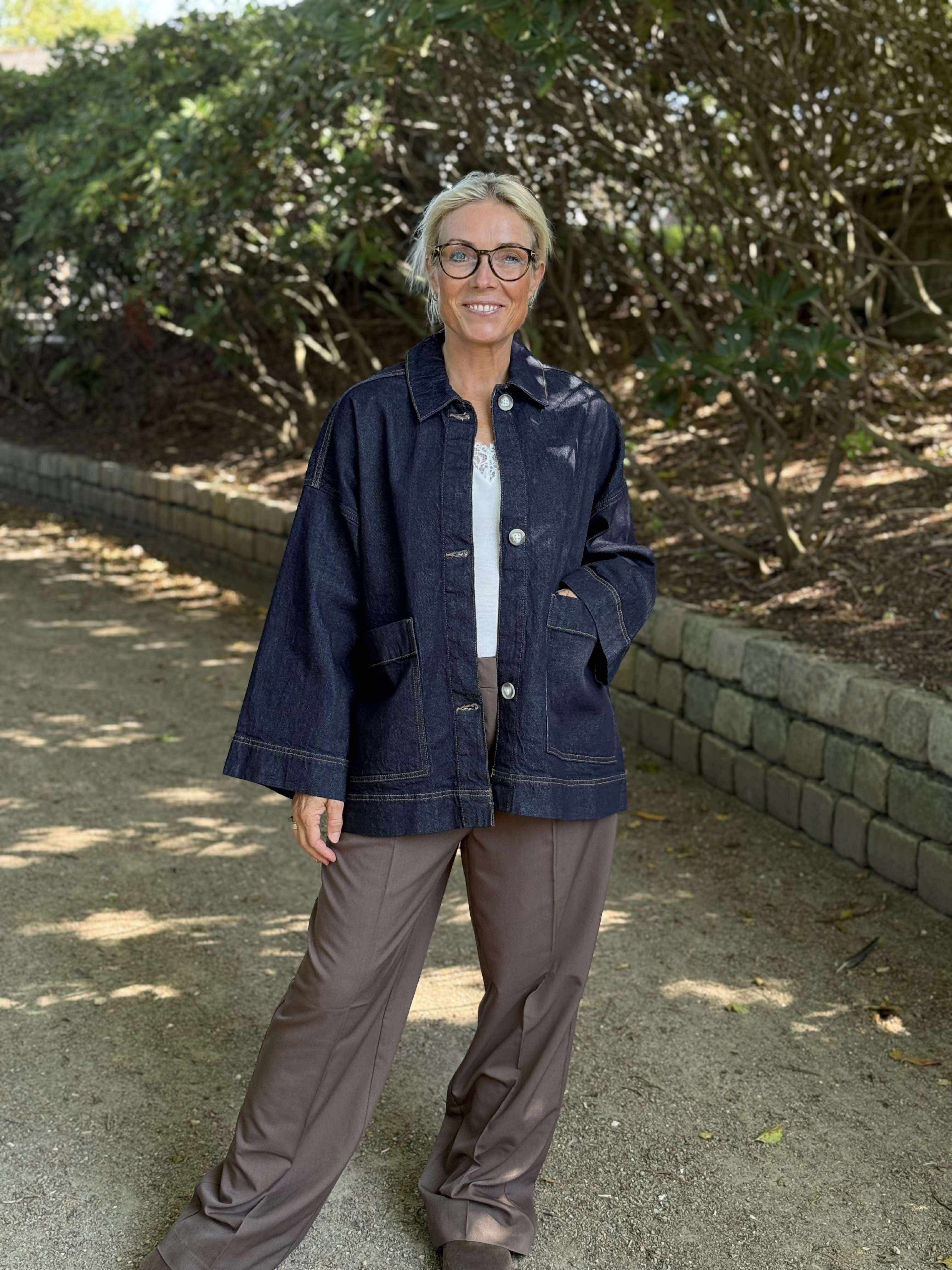 AWVERENA Denim Jacket - Dark Blue Denim